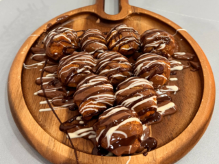Triple Chocolate Churro Bites